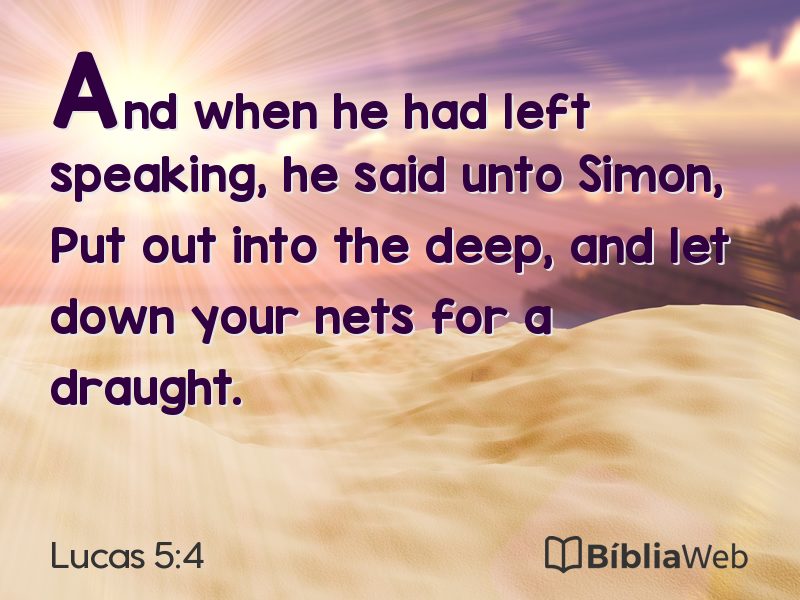 Lucas 5:4 em imagem para compartilhar