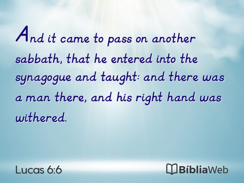 Lucas 6:6 em imagem para compartilhar