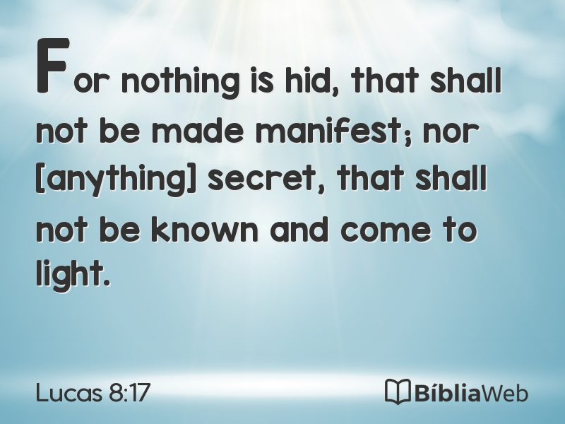 Lucas 8:17 em imagem para compartilhar