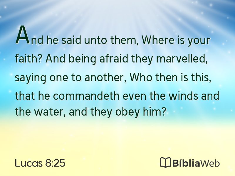 Lucas 8:25 em imagem para compartilhar