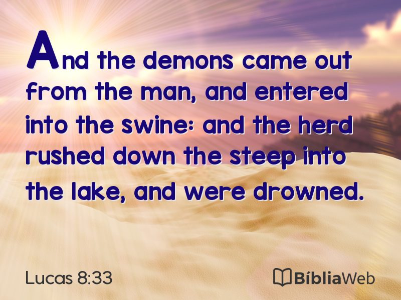 Lucas 8:33 em imagem para compartilhar