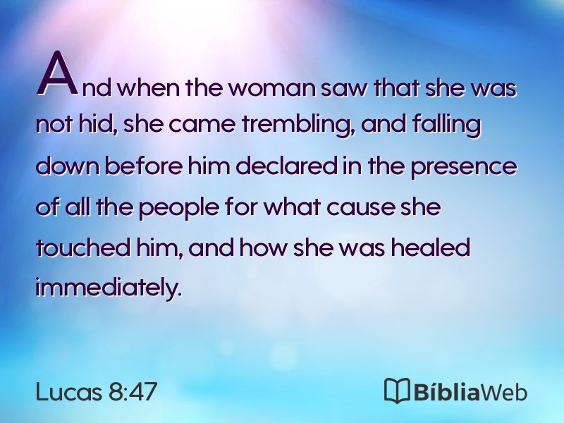 Lucas 8:47 em imagem para compartilhar