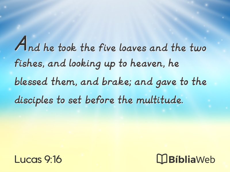 Lucas 9:16 em imagem para compartilhar