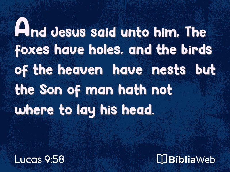 Lucas 9:58 em imagem para compartilhar