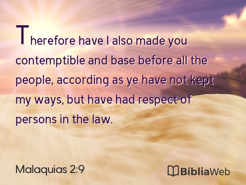 Malaquias 2:9 em imagem para compartilhar