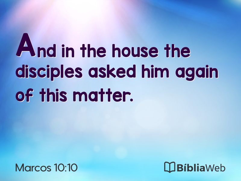 Marcos 10:10 em imagem para compartilhar
