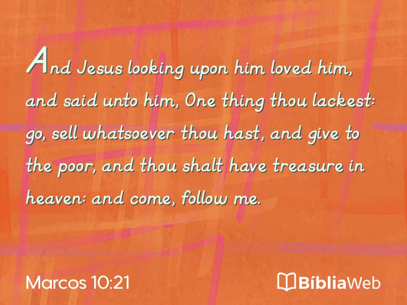 Marcos 10:21 em imagem para compartilhar