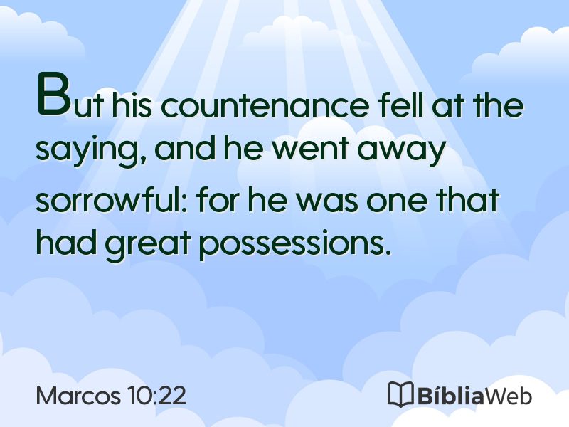 Marcos 10:22 em imagem para compartilhar