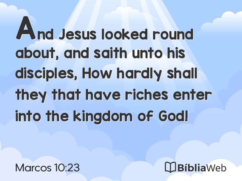 Marcos 10:23 em imagem para compartilhar
