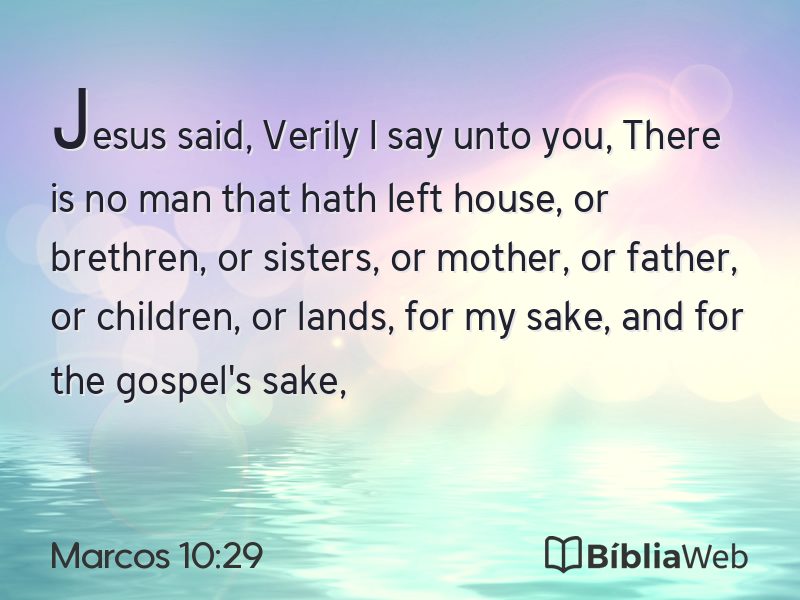 Marcos 10:29 em imagem para compartilhar
