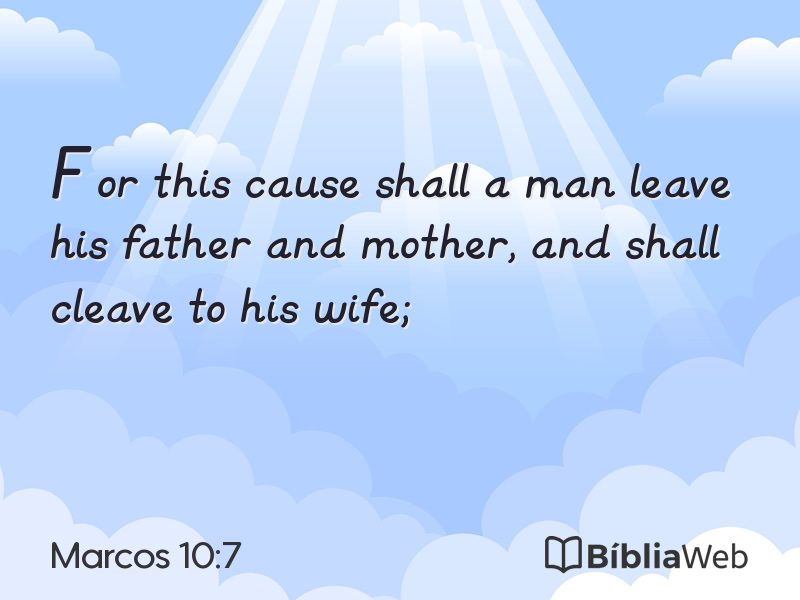 Marcos 10:7 em imagem para compartilhar