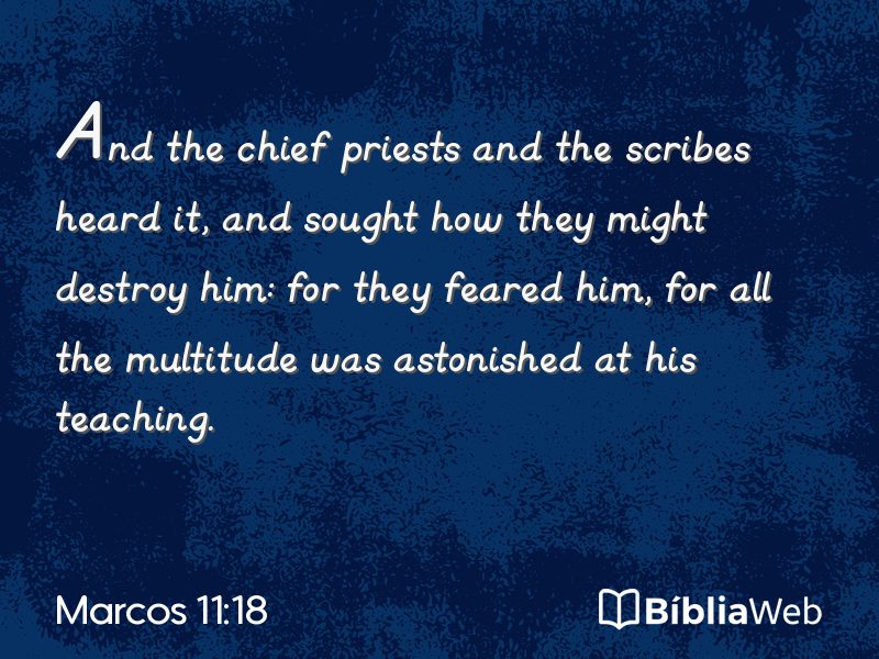Marcos 11:18 em imagem para compartilhar