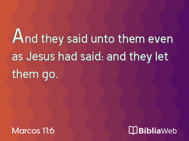 Marcos 11:6 em imagem para compartilhar