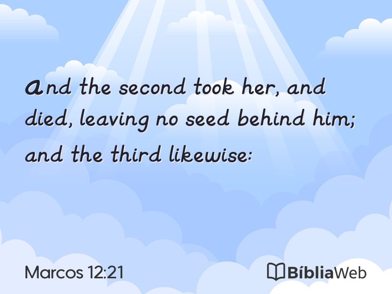 Marcos 12:21 em imagem para compartilhar