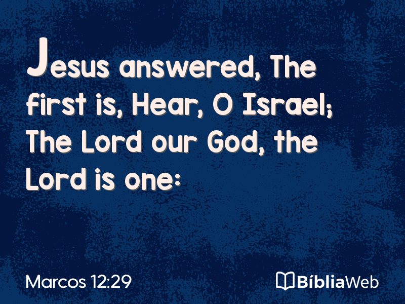 Marcos 12:29 em imagem para compartilhar
