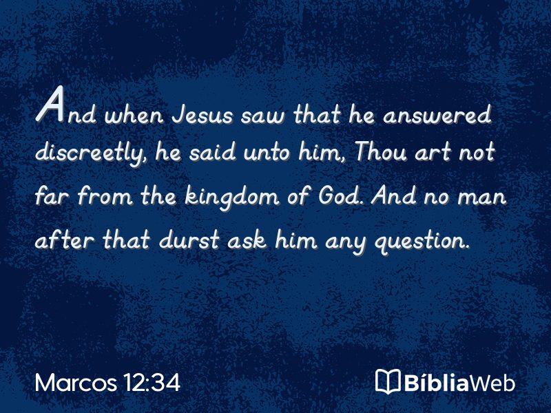 Marcos 12:34 em imagem para compartilhar