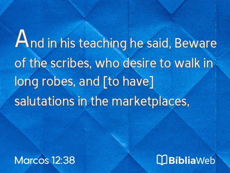 Marcos 12:38 em imagem para compartilhar