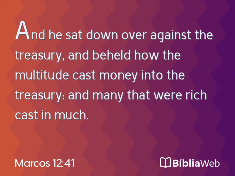 Marcos 12:41 em imagem para compartilhar