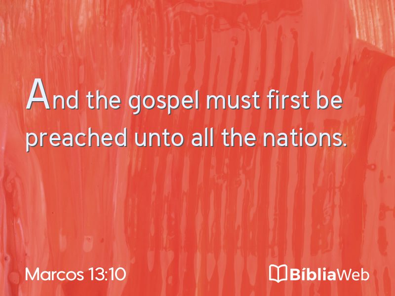 Marcos 13:10 em imagem para compartilhar