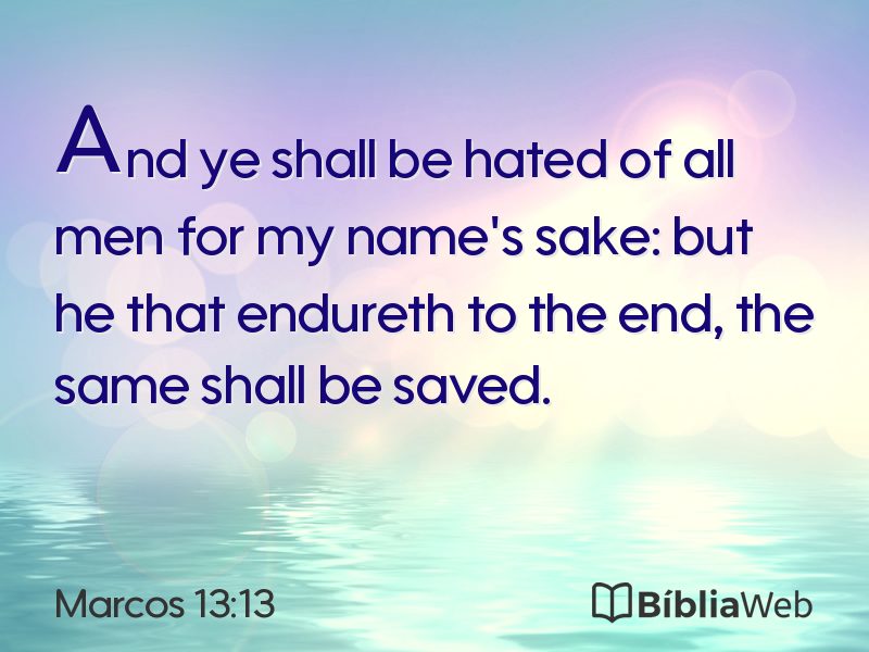 Marcos 13:13 em imagem para compartilhar