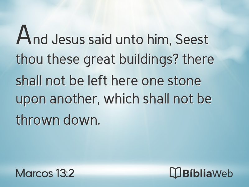 Marcos 13:2 em imagem para compartilhar