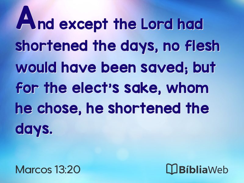 Marcos 13:20 em imagem para compartilhar