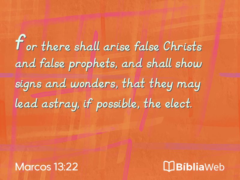 Marcos 13:22 em imagem para compartilhar