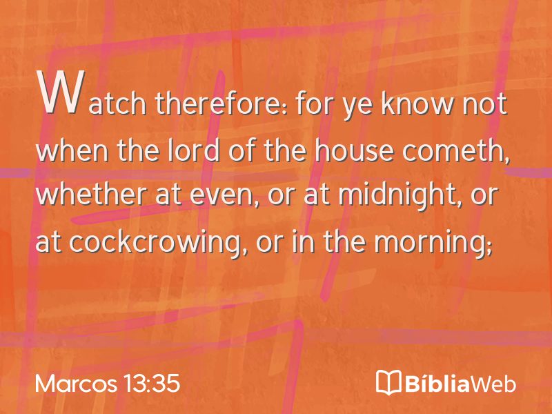 Marcos 13:35 em imagem para compartilhar