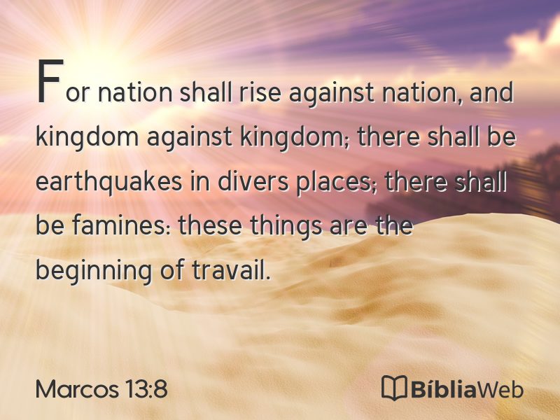 Marcos 13:8 em imagem para compartilhar