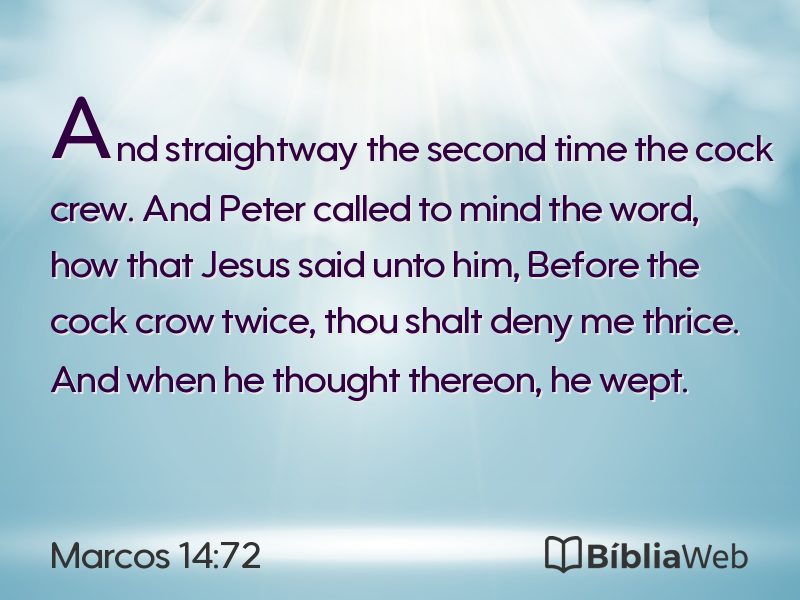 Marcos 14:72 em imagem para compartilhar