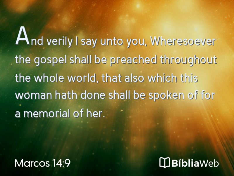 Marcos 14:9 em imagem para compartilhar