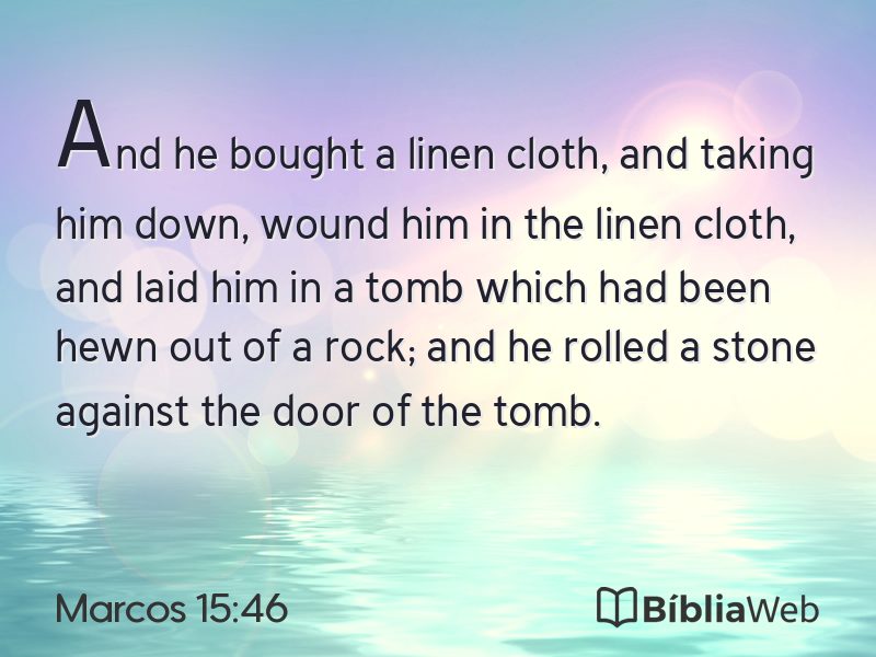 Marcos 15:46 em imagem para compartilhar