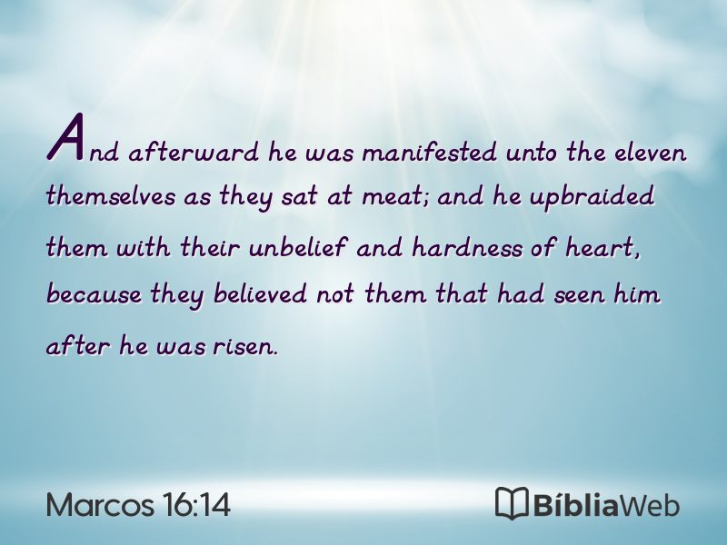 Marcos 16:14 em imagem para compartilhar