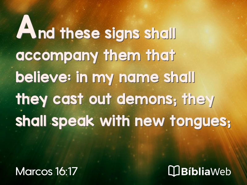 Marcos 16:17 em imagem para compartilhar