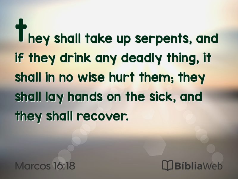 Marcos 16:18 em imagem para compartilhar