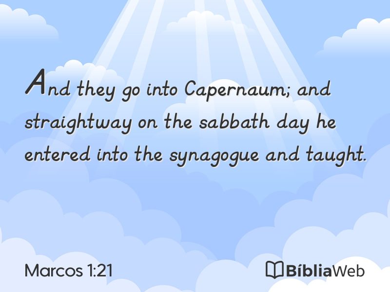 Marcos 1:21 em imagem para compartilhar