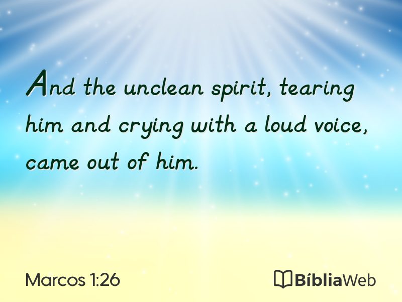 Marcos 1:26 em imagem para compartilhar