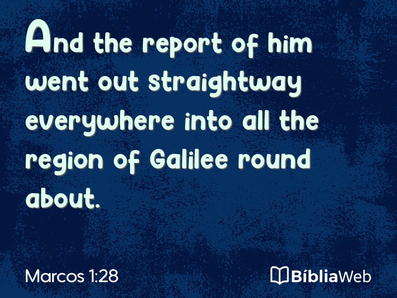 Marcos 1:28 em imagem para compartilhar