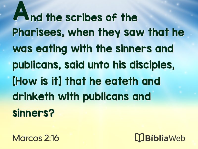 Marcos 2:16 em imagem para compartilhar