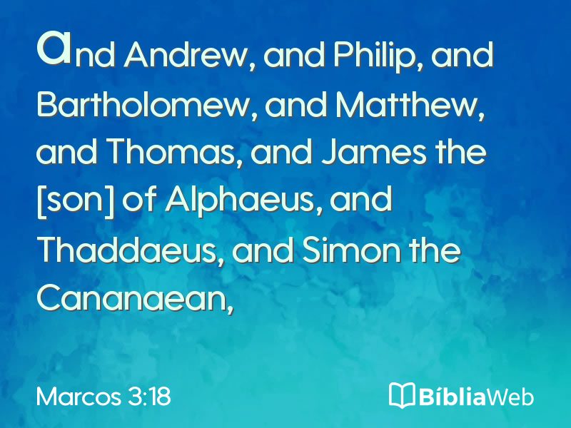 Marcos 3:18 em imagem para compartilhar