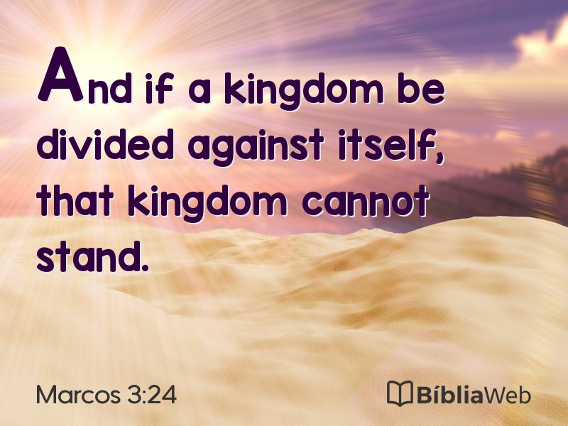 Marcos 3:24 em imagem para compartilhar