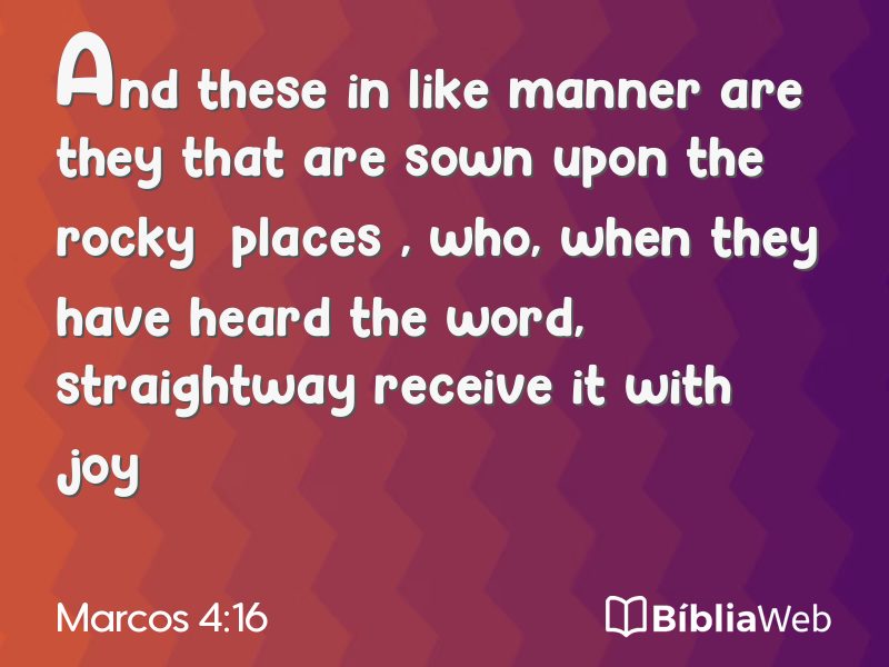 Marcos 4:16 em imagem para compartilhar