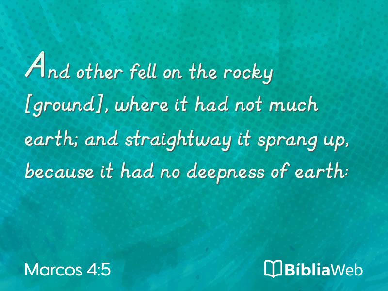 Marcos 4:5 em imagem para compartilhar
