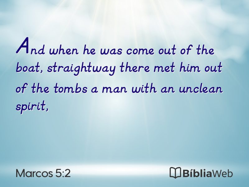 Marcos 5:2 em imagem para compartilhar