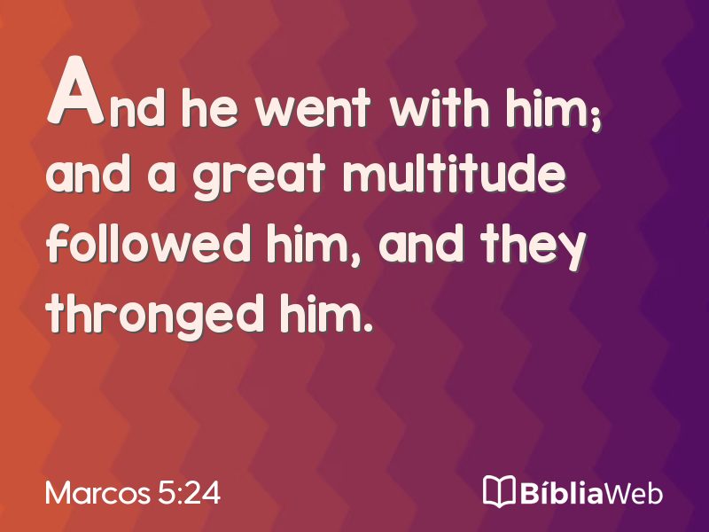 Marcos 5:24 em imagem para compartilhar