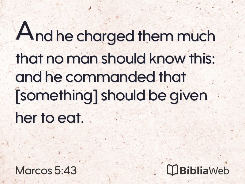 Marcos 5:43 em imagem para compartilhar