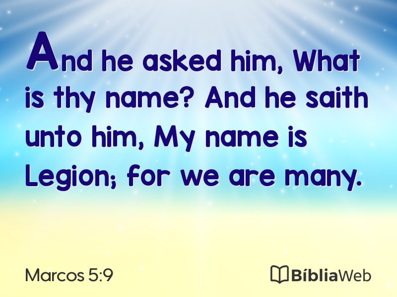 Marcos 5:9 em imagem para compartilhar