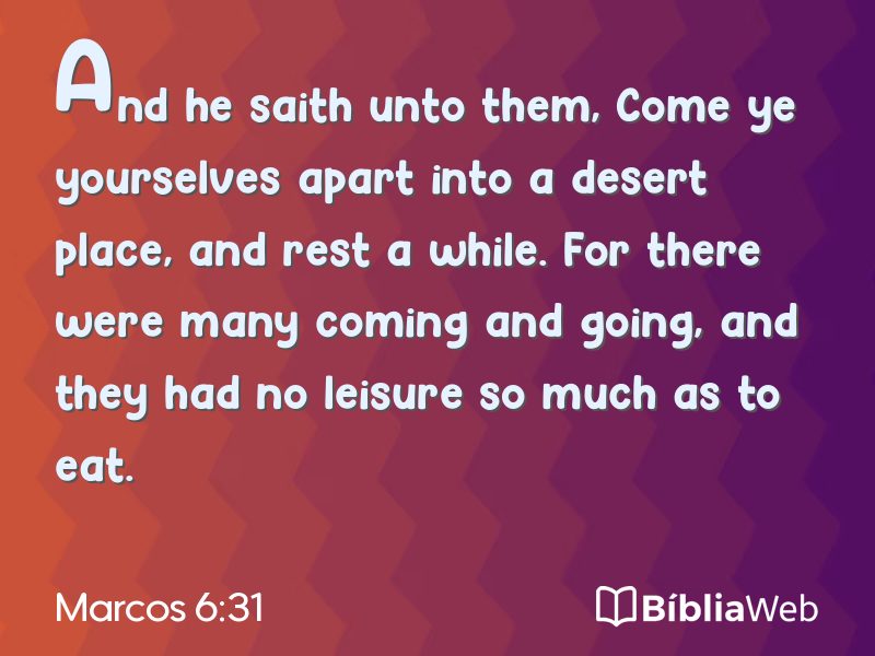 Marcos 6:31 em imagem para compartilhar