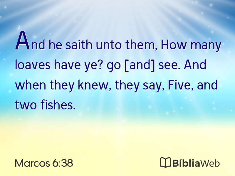Marcos 6:38 em imagem para compartilhar