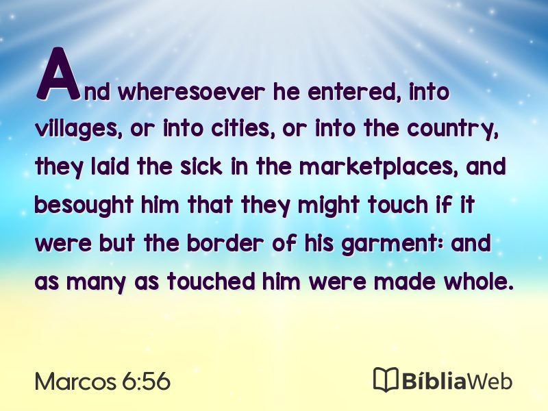 Marcos 6:56 em imagem para compartilhar